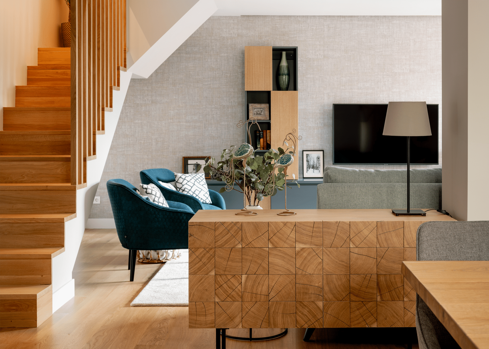 escalera salon abasota algorta getxo interiorismo arkitektura